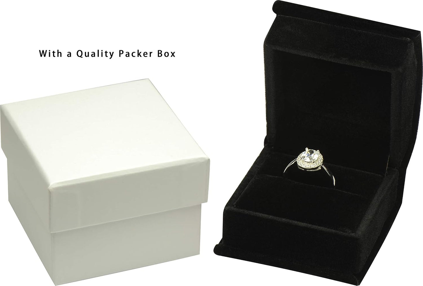Caja terciopelo negro para anillos regalo bodas compromisos