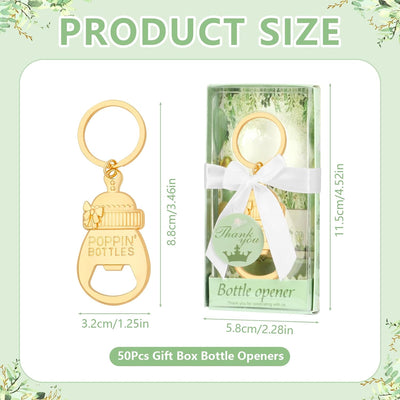 50 Abrebotellas Llaveros Regalo Baby Shower Verde