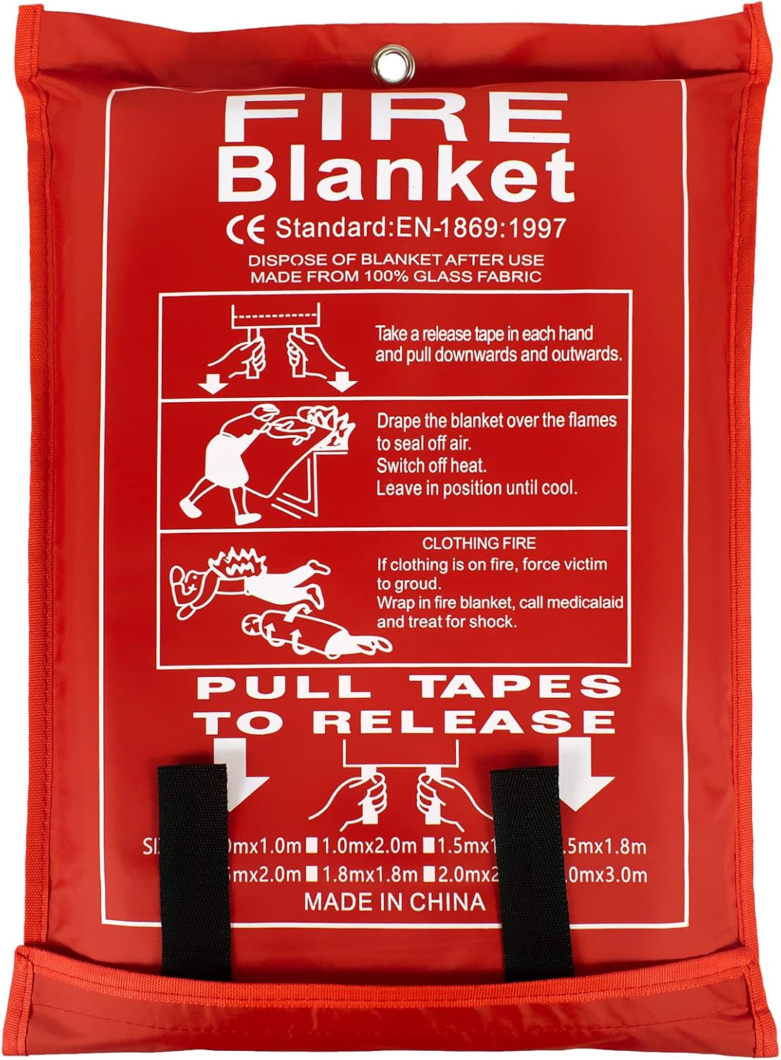 Manta contra incendios fibra vidrio 6x8ft hogar cocina