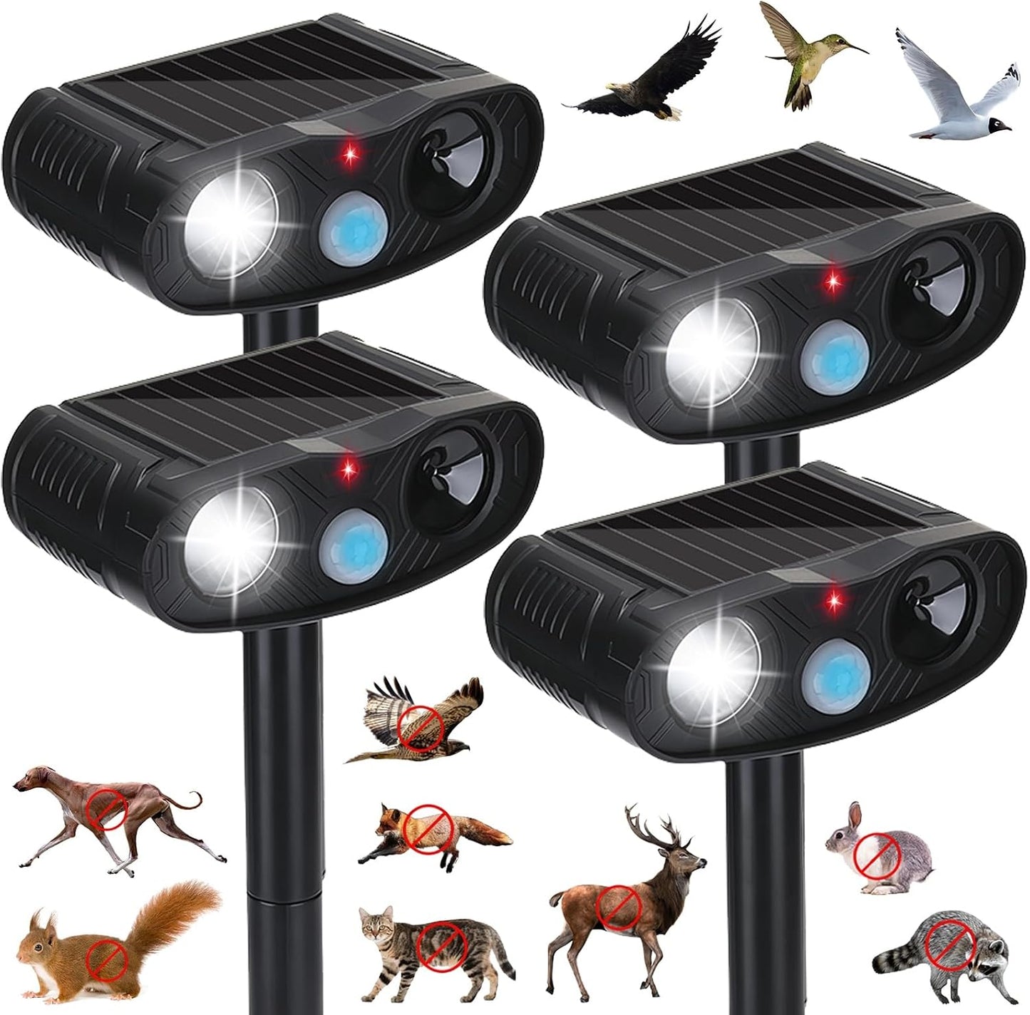 Repelente solar ultrasónico para gatos y ciervos 2026 set 4