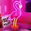 Letrero neón flamenco LED rosadas USB dormitorio fiesta regalo