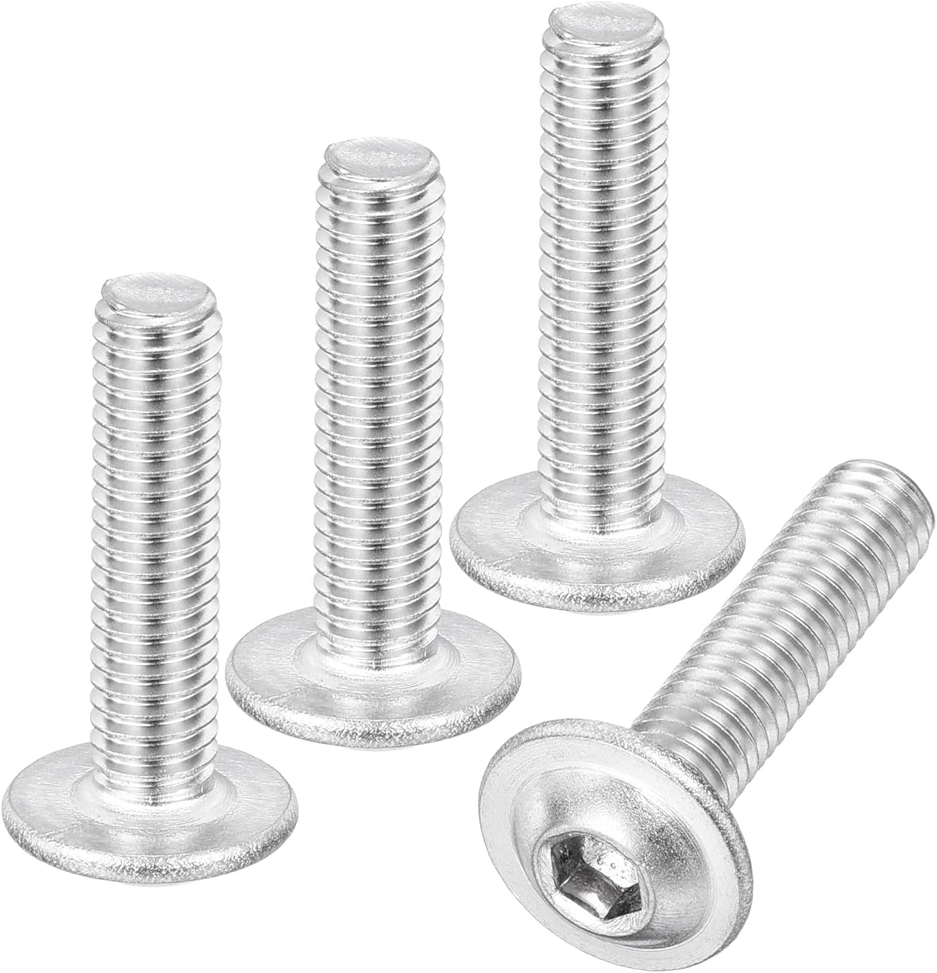 80 S de cabeza botón brida M6 acero inox 304 plateado