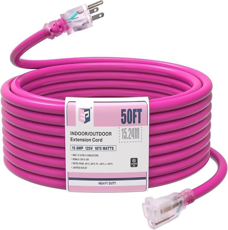 Cable extensión exterior 50ft 12/3 SJTW enchufe a tierra