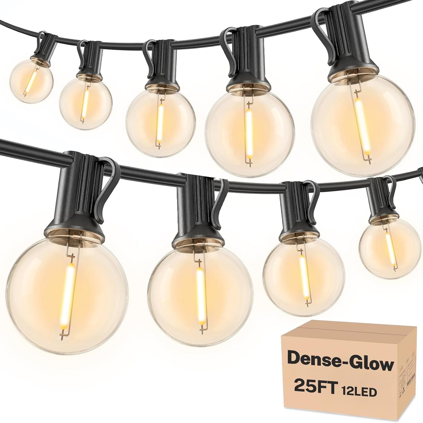 Guirnalda LED G40 exteriores 25ft 13 bombillas impermeable