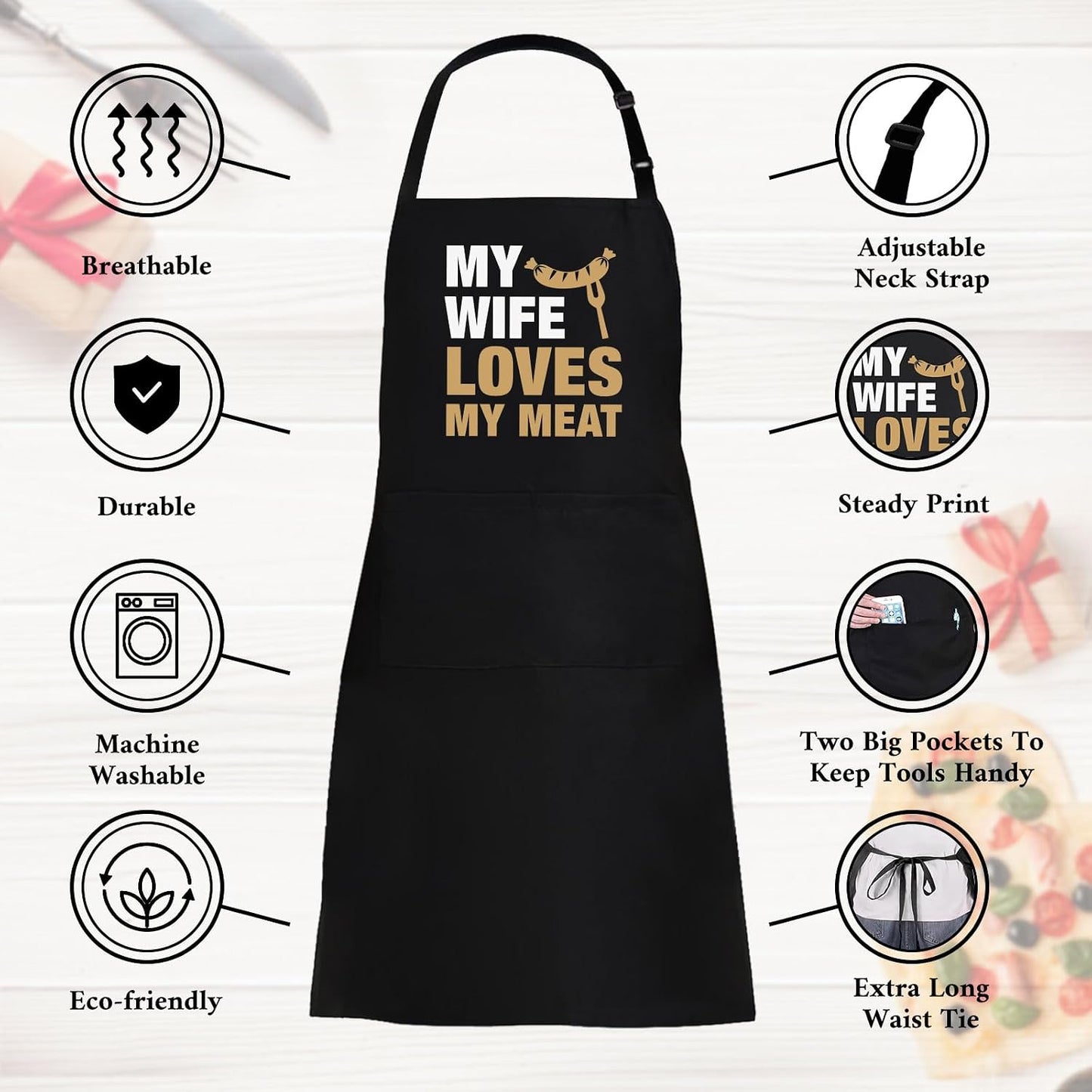 Delantal cocina asar parrilla para hombre mujer