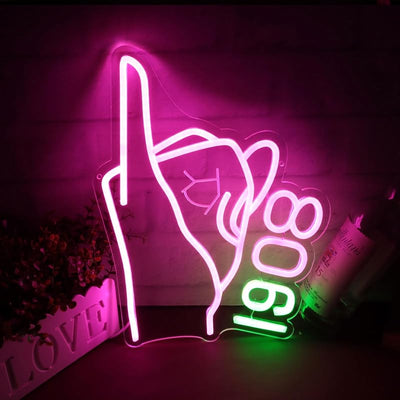 Luces neón de gestos con USB para hermandad mujer decorativa