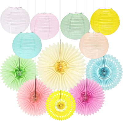 Juego 12 Pzas Decoración Aula Colores Pastel Faroles Papel Abeja