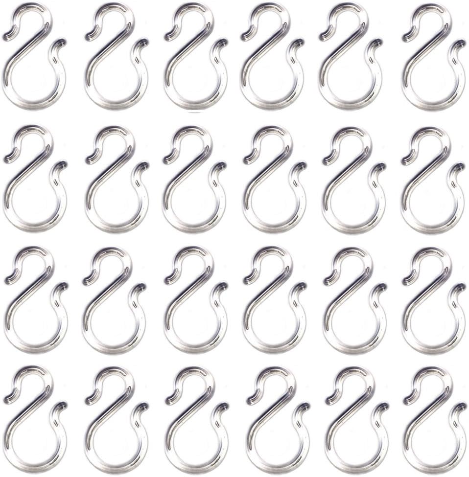 24 Ganchos S Plástico Transparente 1.7"