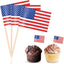100 Pzas Bandera Palillo Dientes 4 Julio Decoración Cupcakes