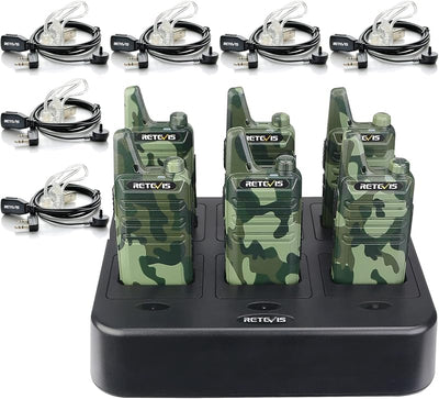 Walkie Talkies RT22 Camo con auricular 6 ranuras delgado
