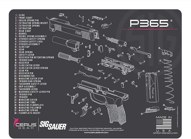 Alfombrilla limpieza P365 rosa comp Sig Sauer