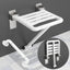 Asiento ducha plegable pared barra apoyo blanco