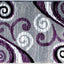 Alfombra área moderna 2x3ft morado gris blanco negro