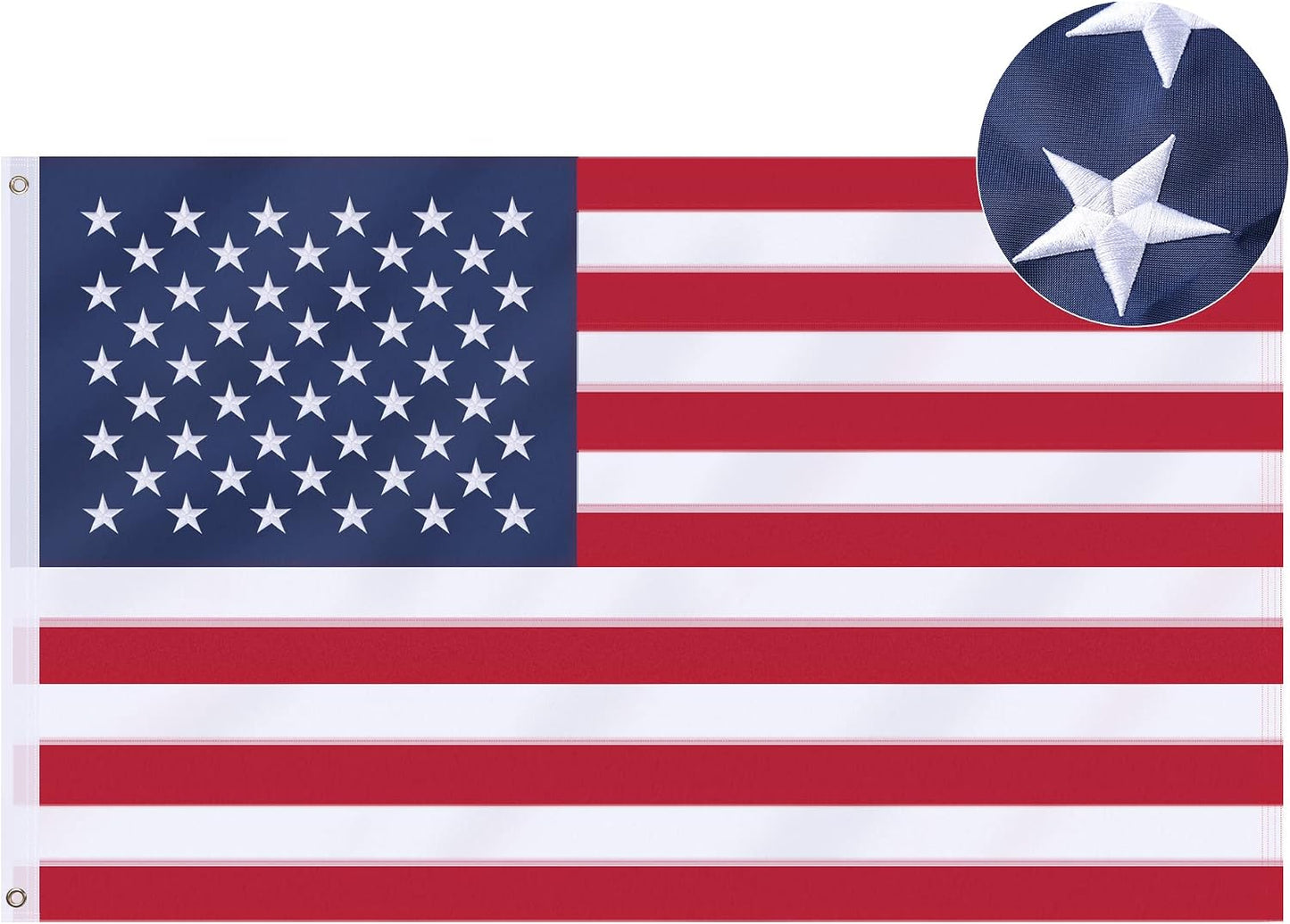 Bandera EE.UU. 6x10ft poliéster bordada ojales latón