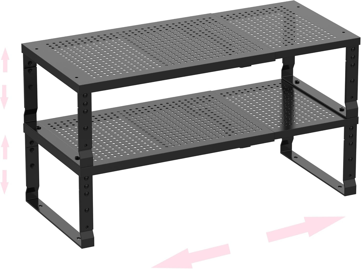 Estante apilable metal multifuncional para hogar 2 pack