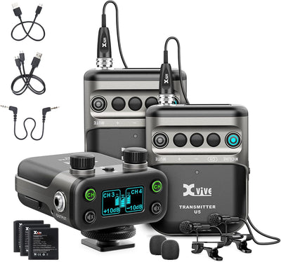 Sistema micrófono inalámbrico U5T2 2 micrófonos 2.4Ghz 6ms