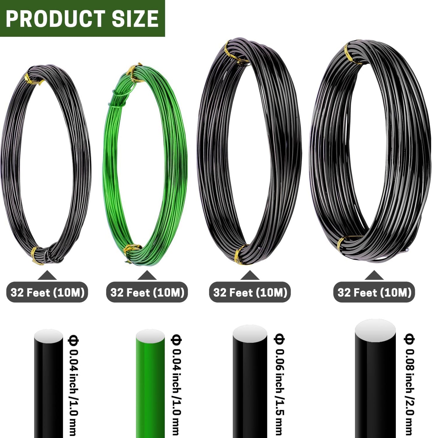 Juego 4 cables bonsái 32ft 0.039-0.079pulg resistentes