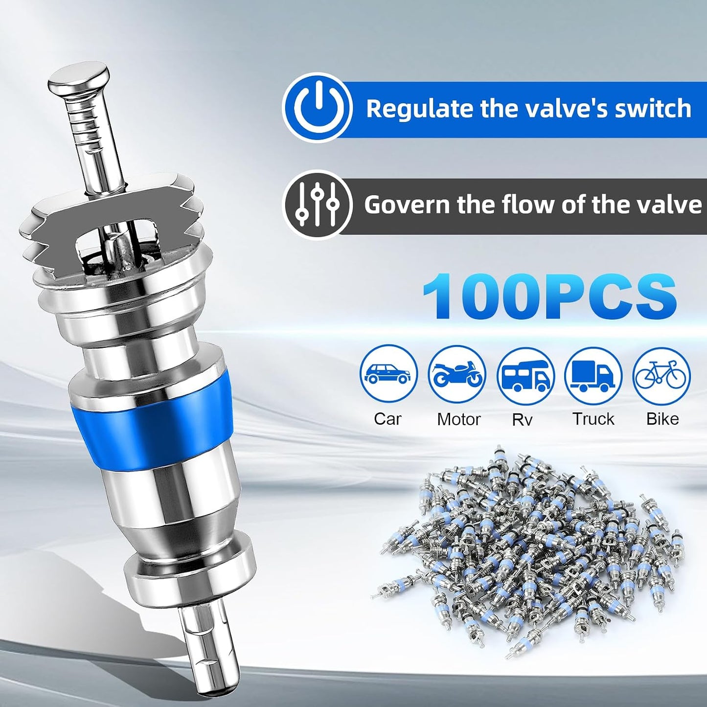 100 Núcleos Válvula Schrader Teflón para R410/R32/R22