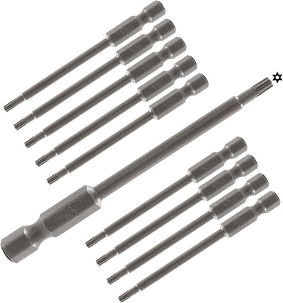10 Puntas Torx T10 S2 Acero Magnéticas 3pulg