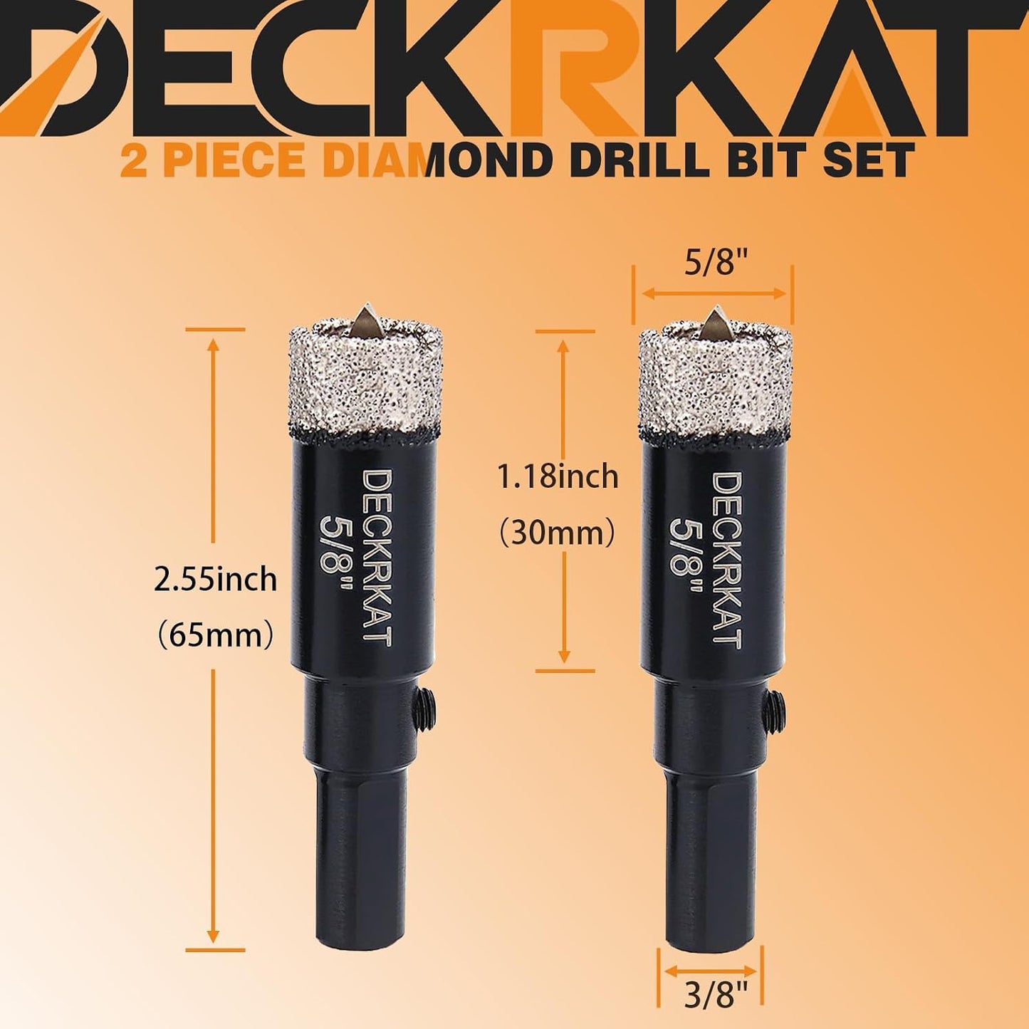 Set 2 Pzas Brocas Diamante 5/8" para Azulejos con Guía