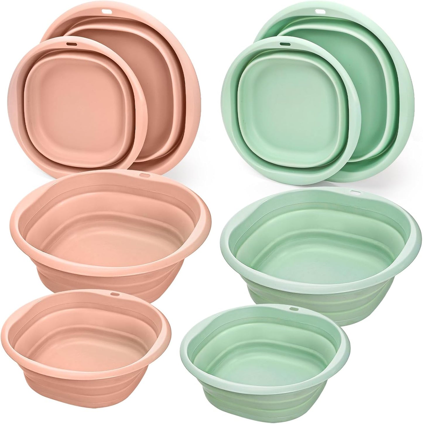 4 Lavabos Plegables 2.5-4.5L Cesta Plástico