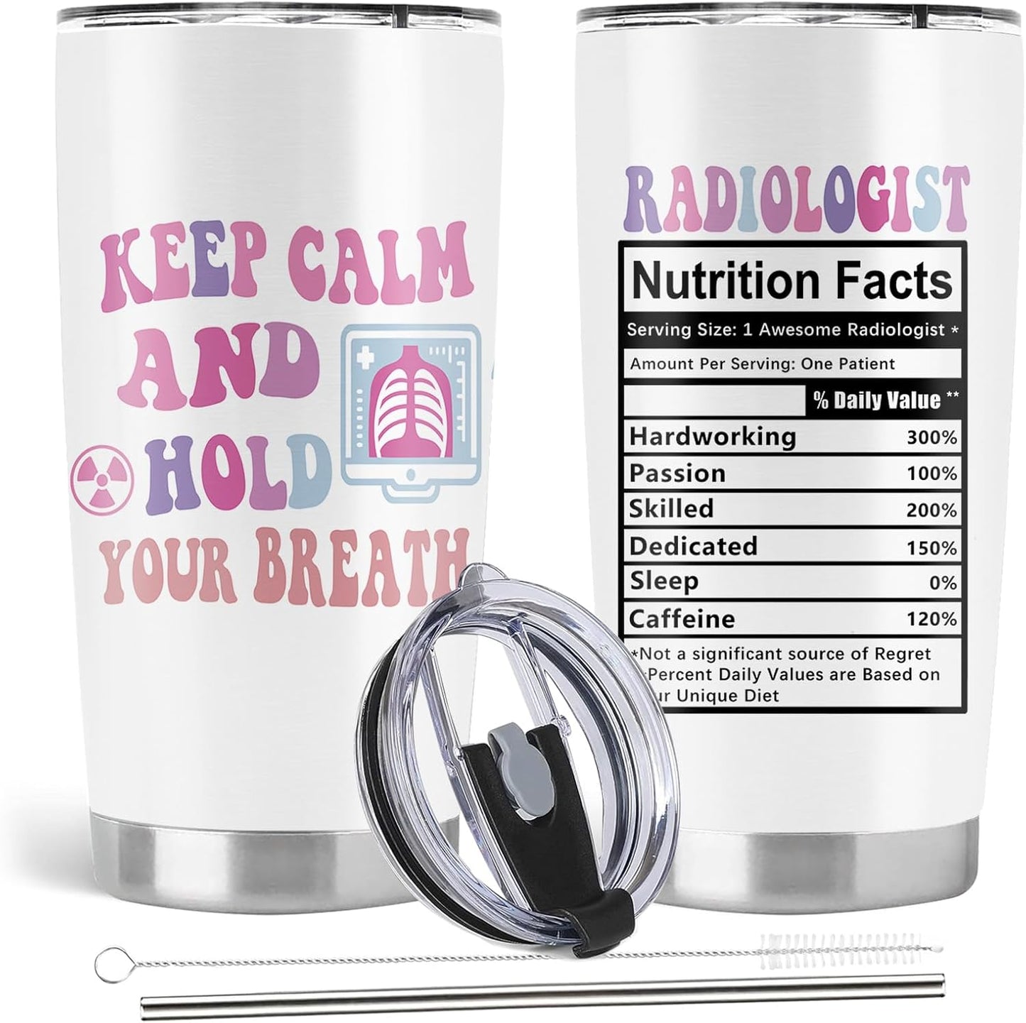 Vaso acero inox 20oz con tapa y popote blanco