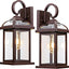 Farol pared bronce IP65 aluminio vidrio transparente