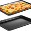 2 Pzas Plato Pizza Duro Rectangular Negro Acero Carbono