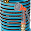 Manguera jardín híbrida 100ft 5/8pulg con conector latón y boquilla