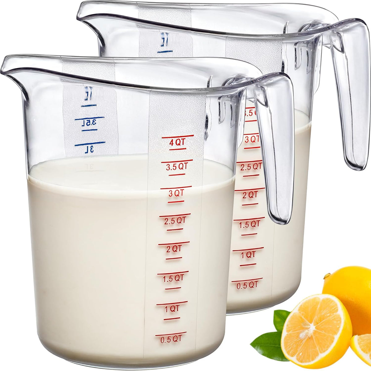 Jarra medidora plástico 128oz 2unid grado alimenticio irrompible