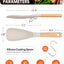 Cuchara silicona mate antiadherente mango madera 11.4pulg