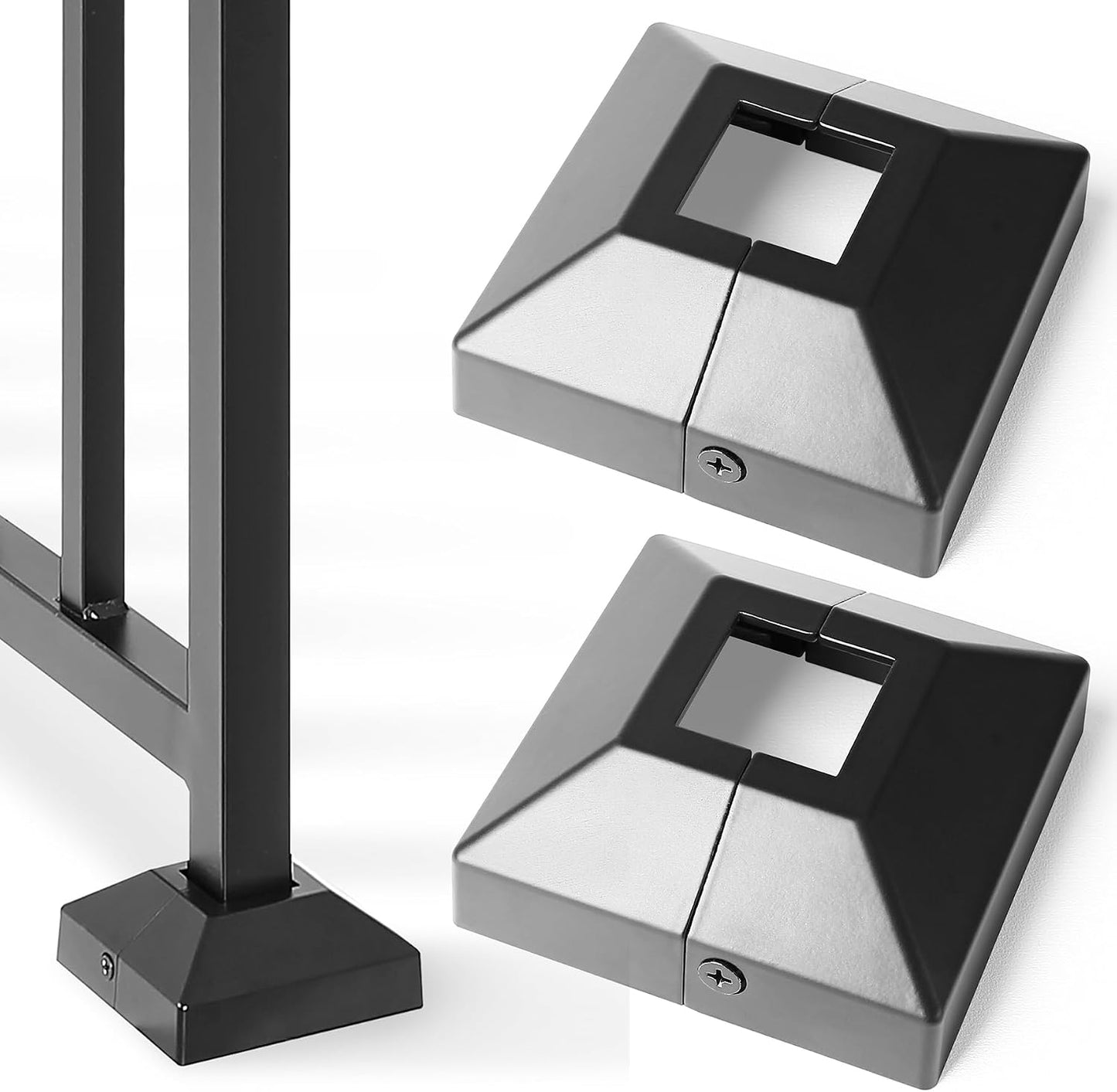 Cubierta poste 1.25pulg hierro negro pack 2