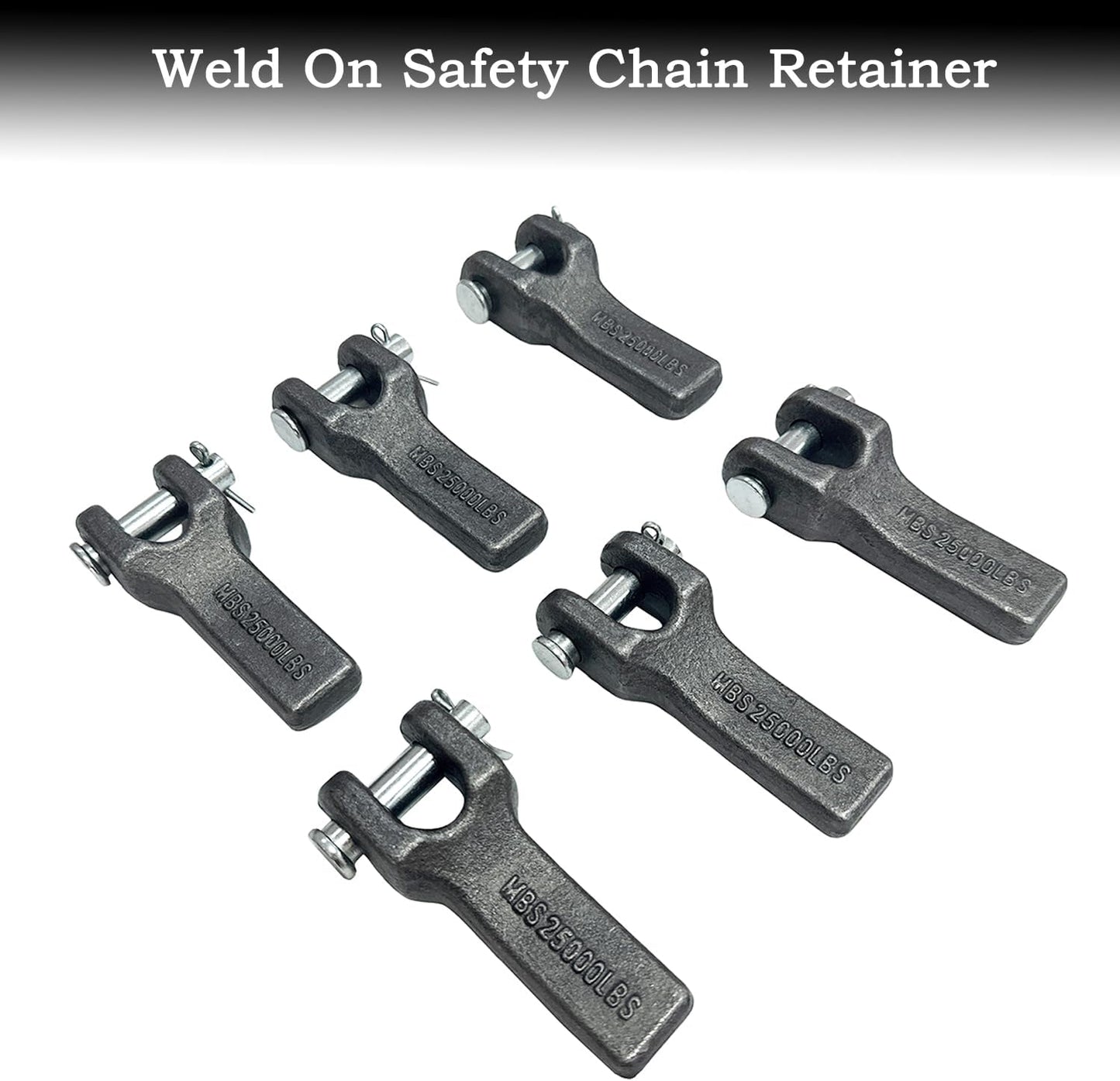 Set 6 anclajes cadena seguridad 3/8" para remolques