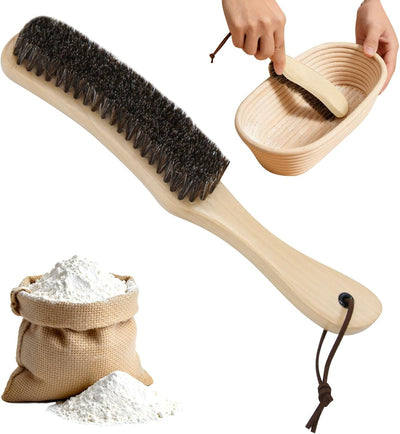 Cepillo de pan de crin natural para cestas de pan encimeras banneton