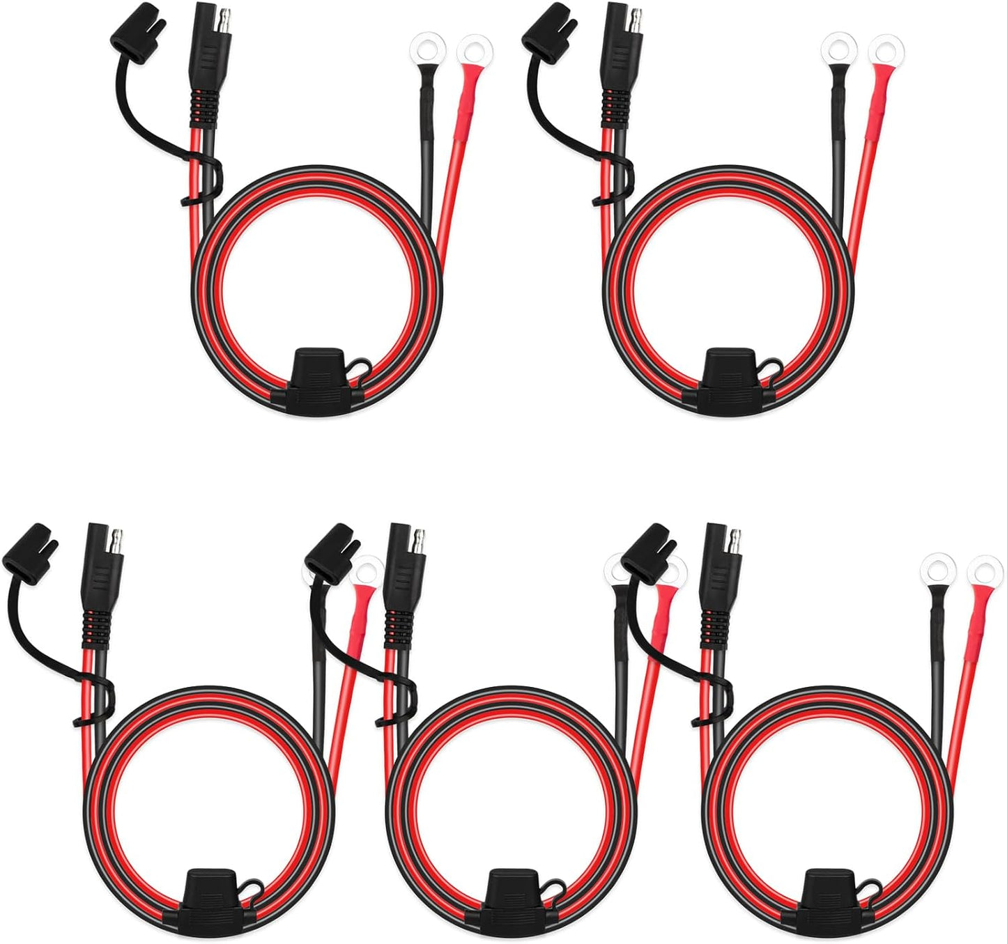 5 Cables Extensión SAE 16 AWG para Motocicleta Solar RV