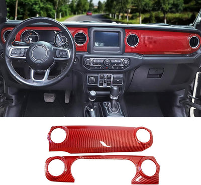 Cubierta consola Jeep JL JLU 18-23 rojo fibra carbono