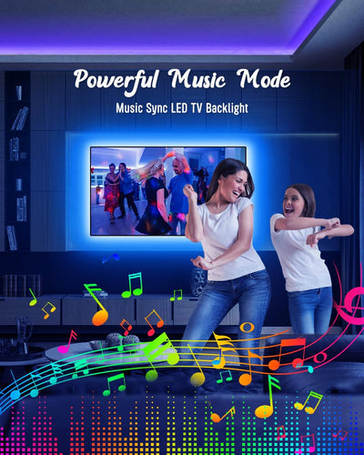 Tira LED RGB USB para retroiluminación TV 13.1ft control remoto