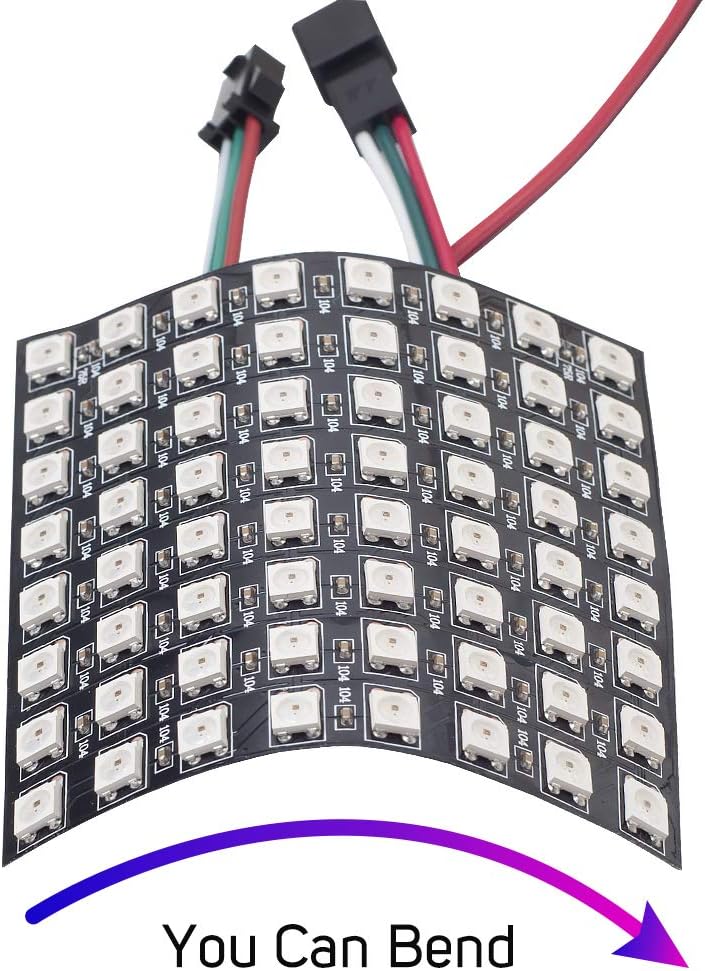 Panel LED flexible 8x8 256 píxeles RGB con controlador