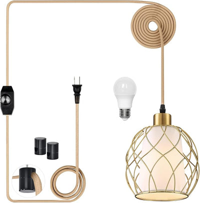 Lámpara colgante con enchufe regulable 15ft cocina sala