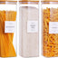 3 Pzas Tarros Cuadrados Vidrio 80oz Tapas Madera Etiquetas 132