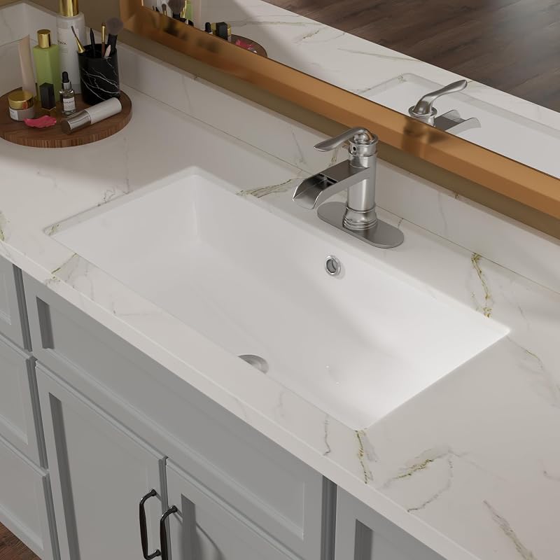 Fregadero baño 28" blanco puro vitreo cerámica