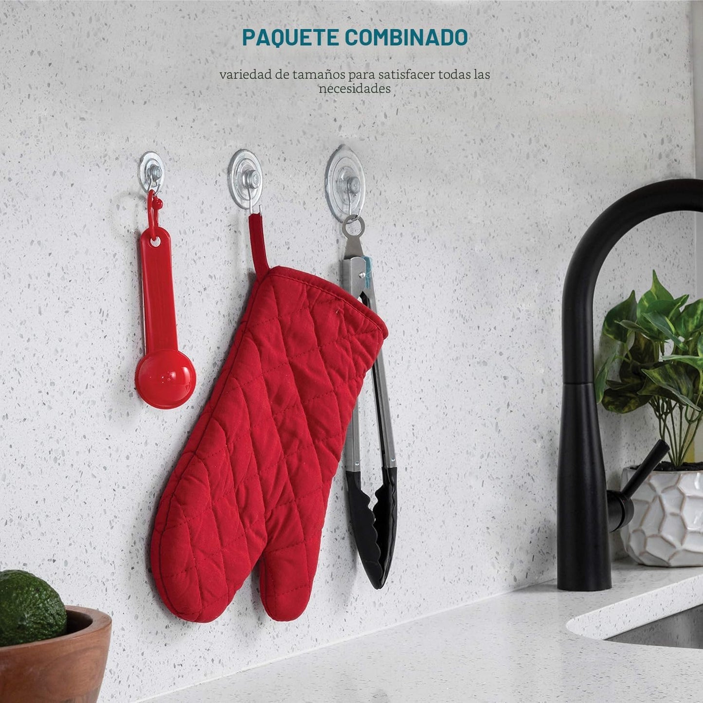 Set 10 Ganchos Ventosa para Vidrio Puerta Espejo