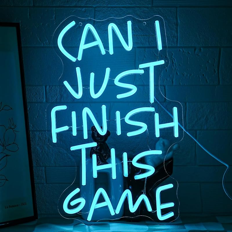 Letrero Neón Gamer con Letras Azules para Sala de Set