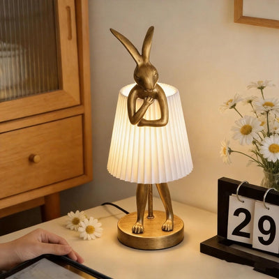 Lámpara conejo de mesa led vintage 15.7pulg lino