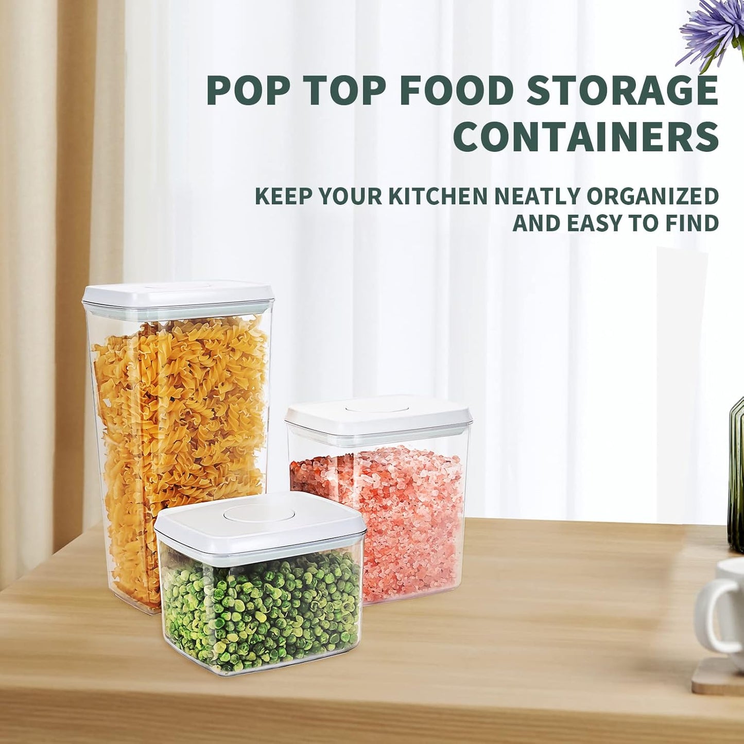 Contenedores alimento con tapa Pop Top a prueba de fugas