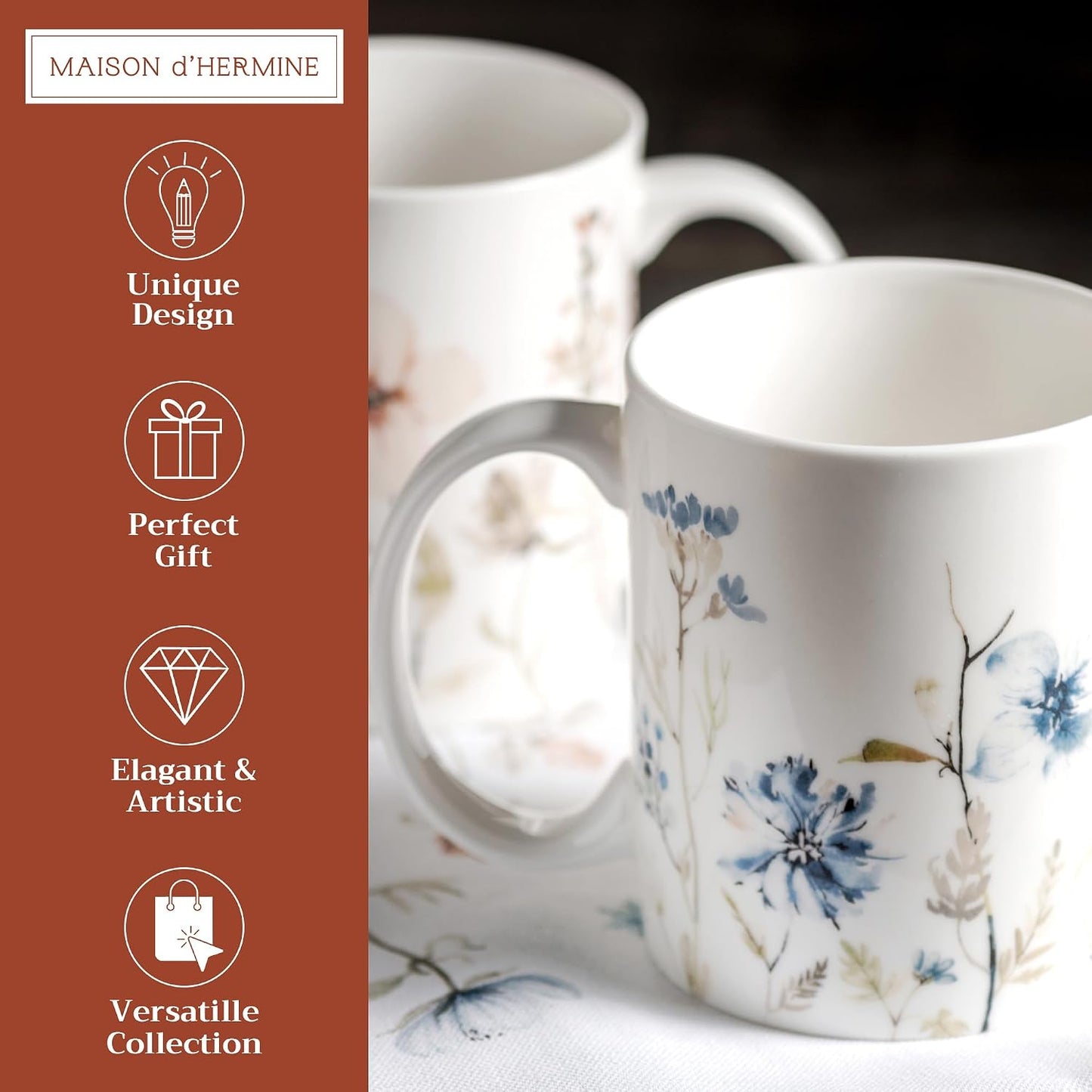 Taza café porcelana hueso set 2 bebidas calientes