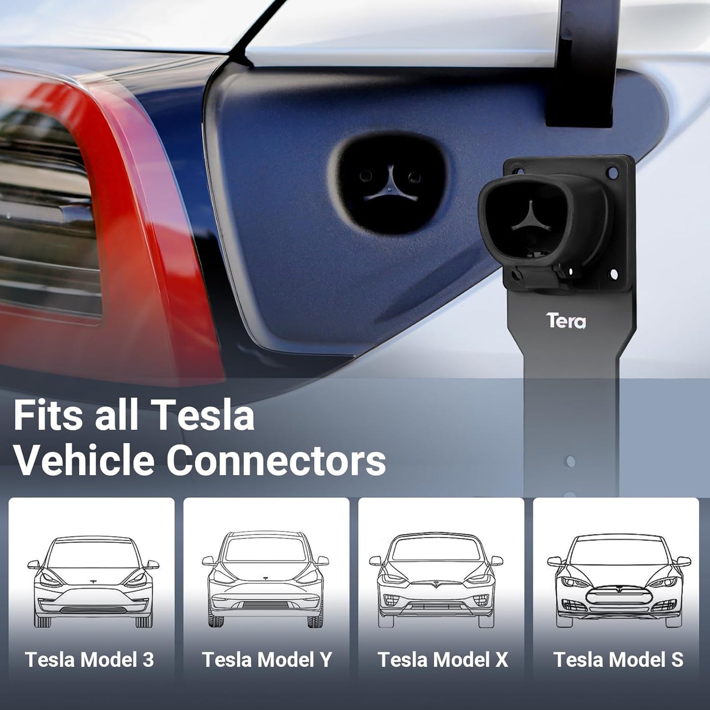 Soporte cable cargador EV Tesla pared con gancho J