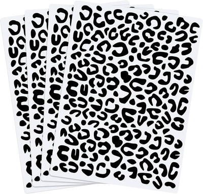 4 Plantillas Piel Leopardo Reutilizables 8.3x11.7pulg
