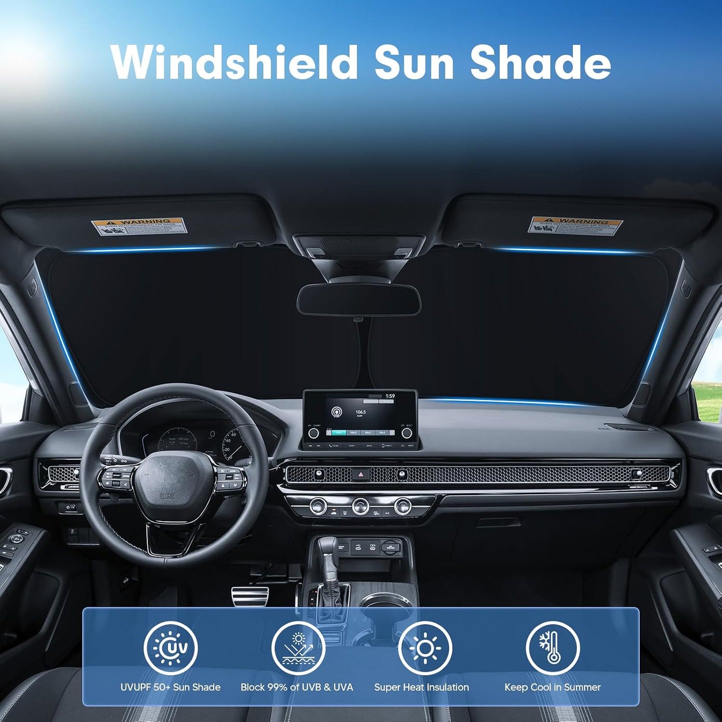 Parasol para parabrisas CR-V 17-22 visera solar plegable