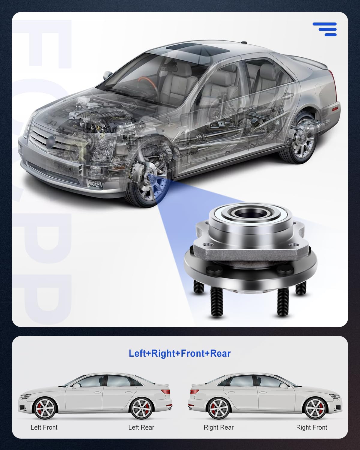 Conjunto 5 lengüetas rodamiento rueda Dodge Caravan 96-